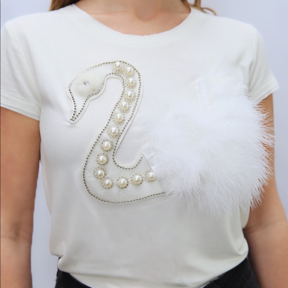 Duck feather T-shirt
